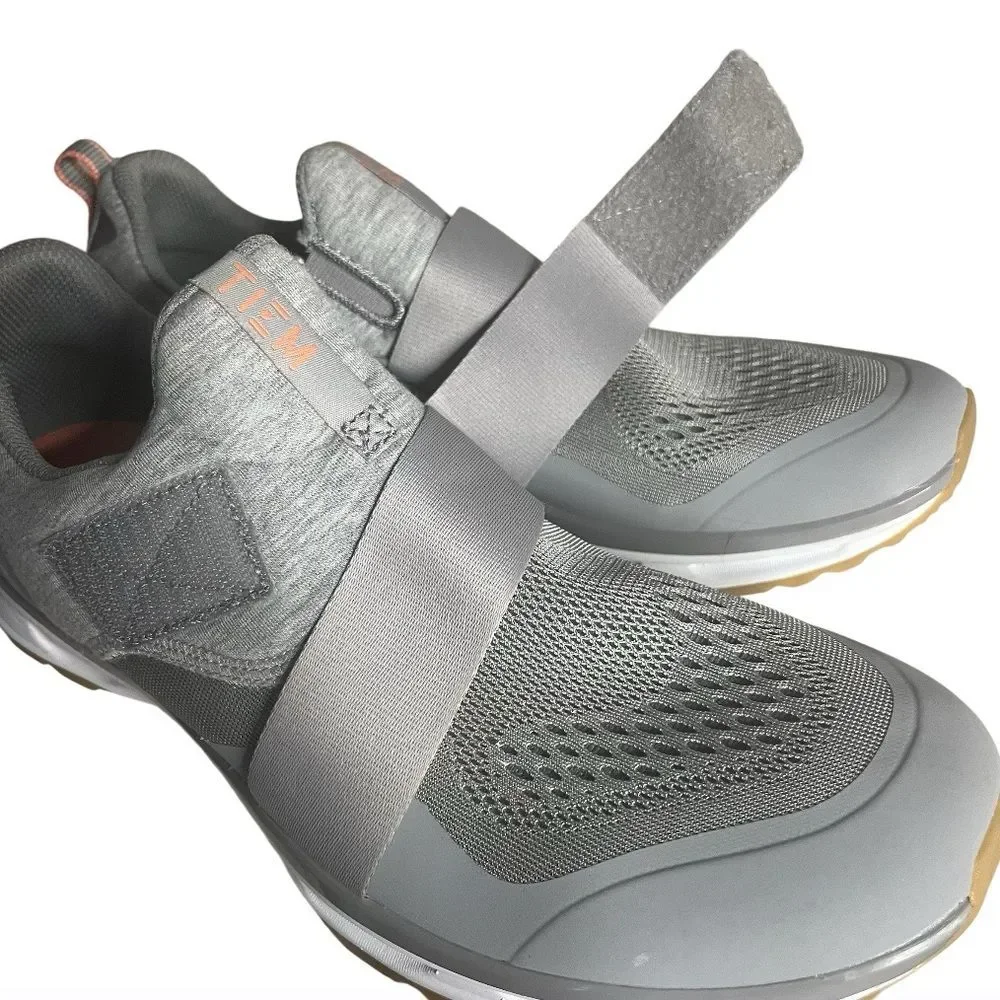 TIEM Slipstream Grey Cycling Shoes Slip On Breathable Mesh Womens Size 11.5 - Picture 3 of 9
